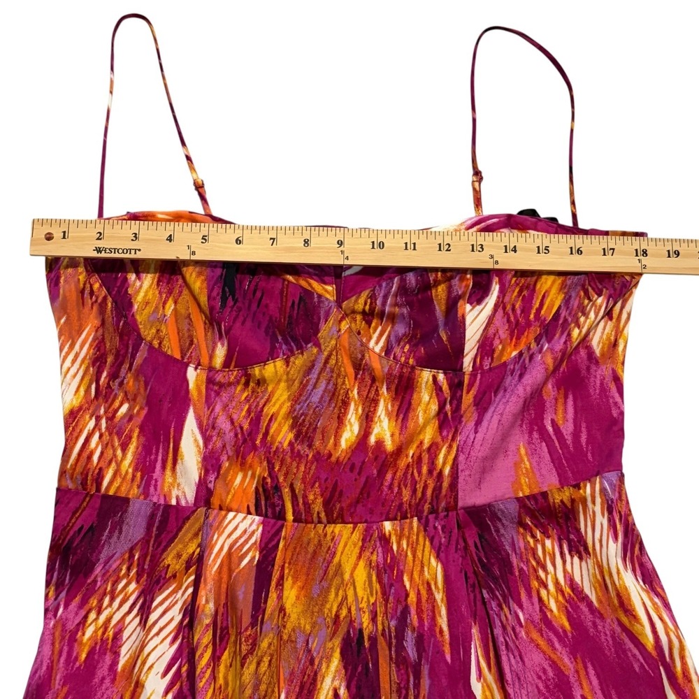 Bisou Bisou Strapless Sheath Dress Size 16 Pink Orange Abstract Cocktail Dress - Picture 7 of 10